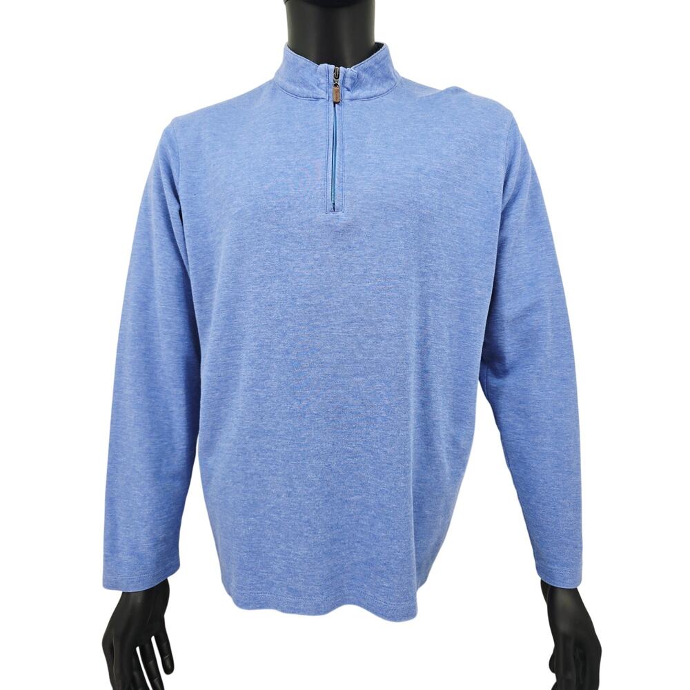 Mizzen + Main Men's Fairway Quarter Zip Pullover Blue XL